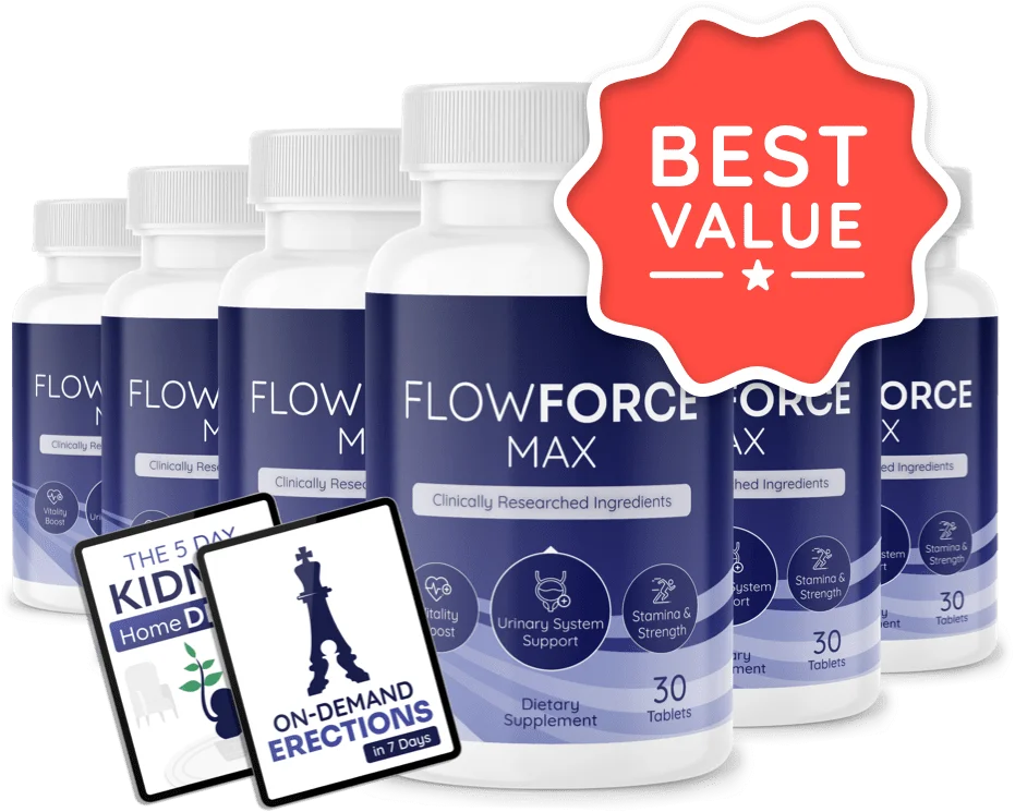 FlowForce Max™ Six-Bottle Supplement Bundle